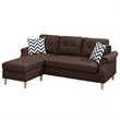 Poundex Furniture Fabric Reversible Sectional Sofa Set in Espresso Color