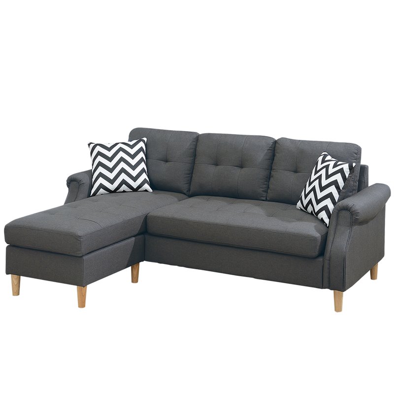 Poundex Reversible Sectional Sofa | Baci Living Room