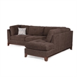 Poundex 3 Piece Fabric Sectional Sofa Set with Ottoman in Dark Coffee