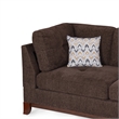 Poundex 3 Piece Fabric Sectional Sofa Set with Ottoman in Dark Coffee