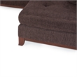 Poundex 3 Piece Fabric Sectional Sofa Set with Ottoman in Dark Coffee
