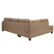 Poundex 3 Piece Fabric Sectional Sofa Set with Ottoman in Coffee