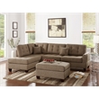 Poundex 3 Piece Fabric Sectional Sofa Set with Ottoman in Coffee
