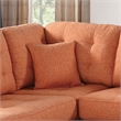 Poundex 3 Piece Fabric Sectional Sofa Set with Ottoman in Citrus Orange