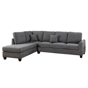 poundex furniture 2 piece fabric reversible sectional set