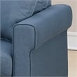 Poundex Furniture 2 Piece Fabric Compact Sectional Sofa Set in Blue Color