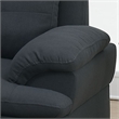 Poundex 3 Piece Fabric Sectional Sofa Set with Storage Ottoman in Black