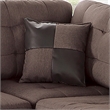 Poundex 3 Piece Fabric Sectional Sofa Set with Ottoman in Chocolate Color
