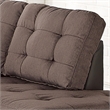 Poundex 3 Piece Fabric Sectional Sofa Set with Ottoman in Chocolate Color