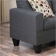 Poundex Furniture 2 Piece Fabric Sofa Loveseat Set in Blue Gray Color