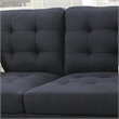 Poundex Furniture 2 Piece Fabric Sofa Loveseat Set in Black Color