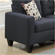 Poundex Furniture 2 Piece Fabric Sofa Loveseat Set in Black Color