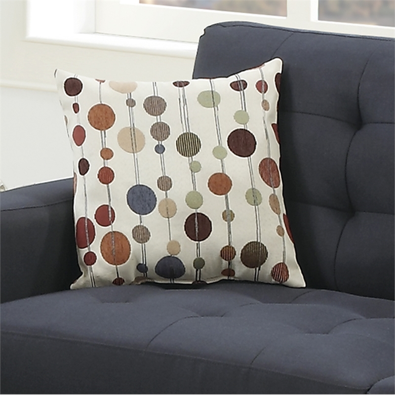 Poundex Furniture 2 Piece Fabric Sofa Loveseat Set in Black Color