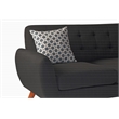 Poundex Furniture 2 Piece Fabric Sectional Sofa Set in Ash Black