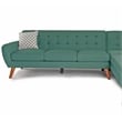 Poundex Furniture 2 Piece Fabric Sectional Sofa Set in Laguna Blue Color