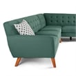 Poundex Furniture 2 Piece Fabric Sectional Sofa Set in Laguna Blue Color