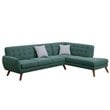 Poundex Furniture 2 Piece Fabric Sectional Sofa Set in Laguna Blue Color