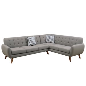 poundex furniture 2 piece fabric sectional sofa set