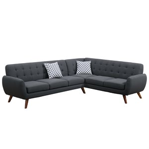 poundex furniture 2 piece fabric sectional sofa set