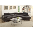 Poundex Furniture 2 Piece Faux Leather Sectional in Espresso Color