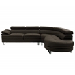 Poundex Furniture 2 Piece Faux Leather Sectional in Espresso Color