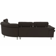 Poundex Furniture 2 Piece Faux Leather Sectional in Espresso Color