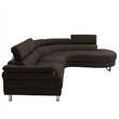 Poundex Furniture 2 Piece Faux Leather Sectional in Espresso Color