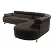 Poundex Furniture 2 Piece Faux Leather Sectional in Espresso Color
