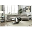 Poundex Furniture 2 Piece Faux Leather Sectional in Light Gray