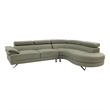 Poundex Furniture 2 Piece Faux Leather Sectional in Light Gray