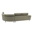 Poundex Furniture 2 Piece Faux Leather Sectional in Light Gray
