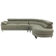 Poundex Furniture 2 Piece Faux Leather Sectional in Light Gray