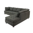 Poundex Furniture 2 Piece Fabric Sectional Sofa Set in Ash Black