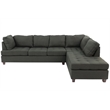 Poundex Furniture 2 Piece Fabric Sectional Sofa Set in Ash Black