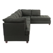 Poundex Furniture 2 Piece Fabric Sectional Sofa Set in Ash Black