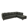 Poundex Furniture 2 Piece Fabric Sectional Sofa Set in Ash Black