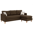 Poundex Furniture 2 Piece Fabric Sectional Sofa Set in Chocolate Finish