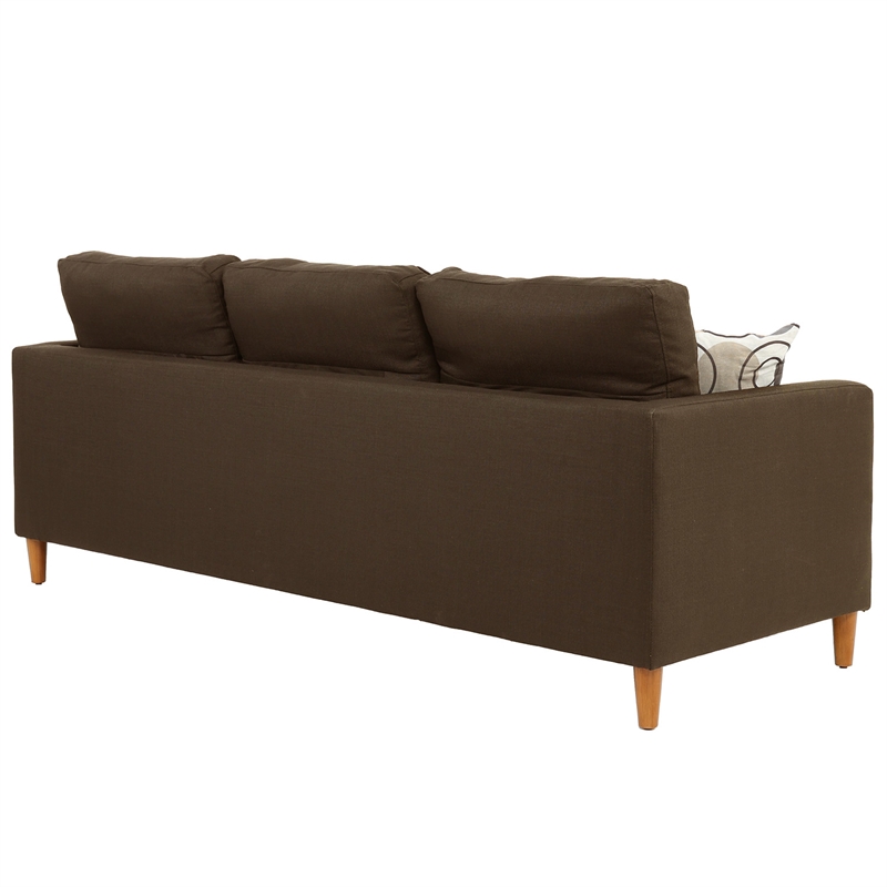 Poundex Furniture 2 Piece Fabric Sectional Sofa Set in Chocolate Finish