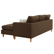 Poundex Furniture 2 Piece Fabric Sectional Sofa Set in Chocolate Finish