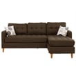 Poundex Furniture 2 Piece Fabric Sectional Sofa Set in Chocolate Finish