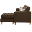 Poundex Furniture 2 Piece Fabric Sectional Sofa Set in Chocolate Finish