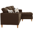 Poundex Furniture 2 Piece Fabric Sectional Sofa Set in Chocolate Finish