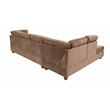 Poundex Furniture 2 Piece Fabric Suede Reversible Sectional Set in Truffle Brown