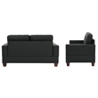 Poundex Furniture 2 Piece Faux Leather Sofa and Loveseat Set in Black Color