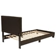 Poundex Furniture Twin Faux Leather Bed Frame with Slats in Brown