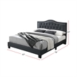Poundex Twin Burlap Fabric Upholstered Bed Frame with Slats in Charcoal