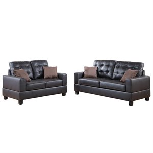poundex furniture 2 piece faux leather sofa and loveseat set