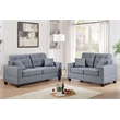 Poundex Furniture 2 Piece Fabric Sofa and Loveseat Set in Gray