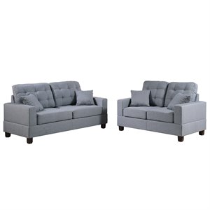poundex furniture 2 piece fabric sofa and loveseat set