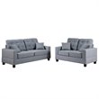 Poundex Furniture 2 Piece Fabric Sofa and Loveseat Set in Gray